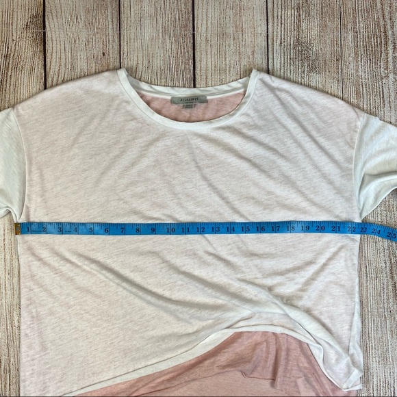 All Saints Pink and White Short Sleeve Tee - Picture 6 of 11